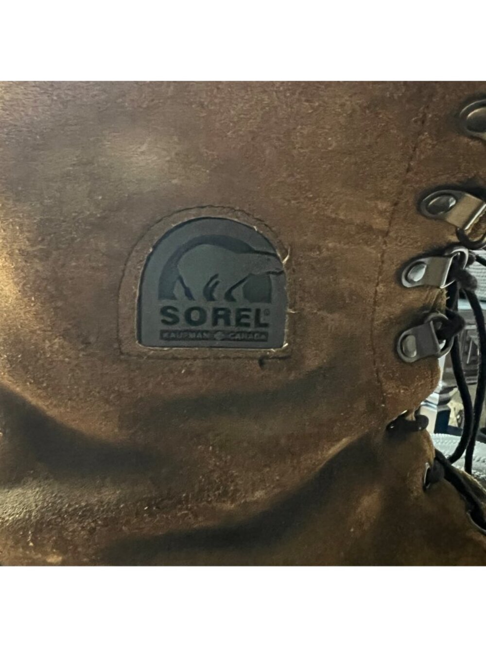 Vintage Sorel Mens Size 7 Brown Suede Kaufman Steel Shank Fur Lined Winter Boots - Picture 4 of 16